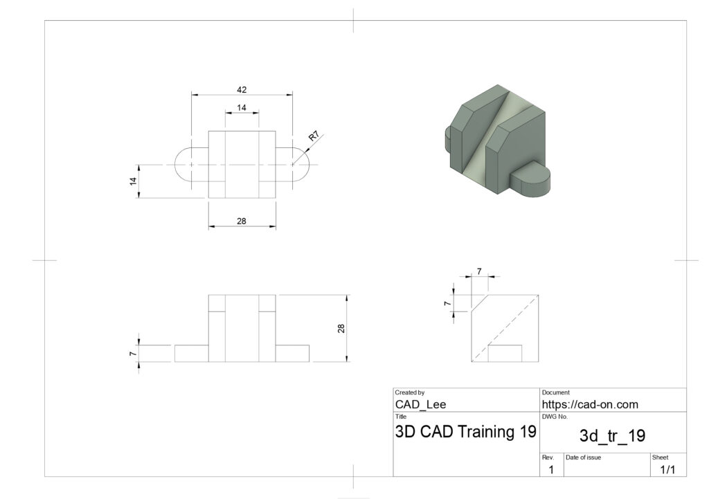 fusion360 cad modeling フュージョン360 キャド モデリング 3d 2d 図面 問題 練習