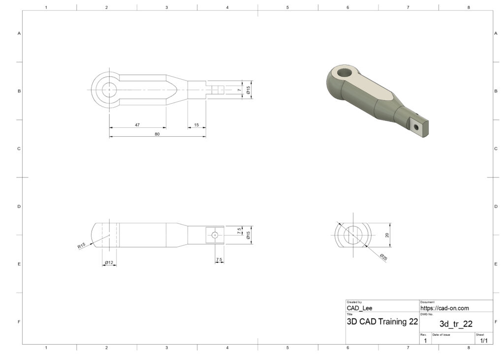 fusion360 3d cad modeling training キャド モデリング トレーニング 練習 問題 図面