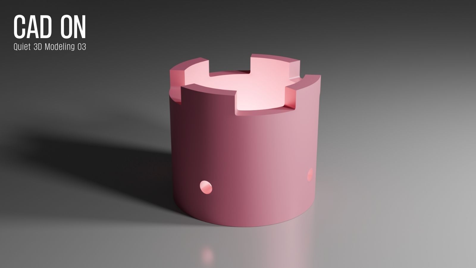 CAD ON Quiet 3D Modeling 03 Blender tutorial thumbnail cylindrical mechanical part clean topology subdivision CAD ON Quiet 3D Modeling 03 Blender 円筒 機械部品 クリーントポロジー サブディビジョン モデリング