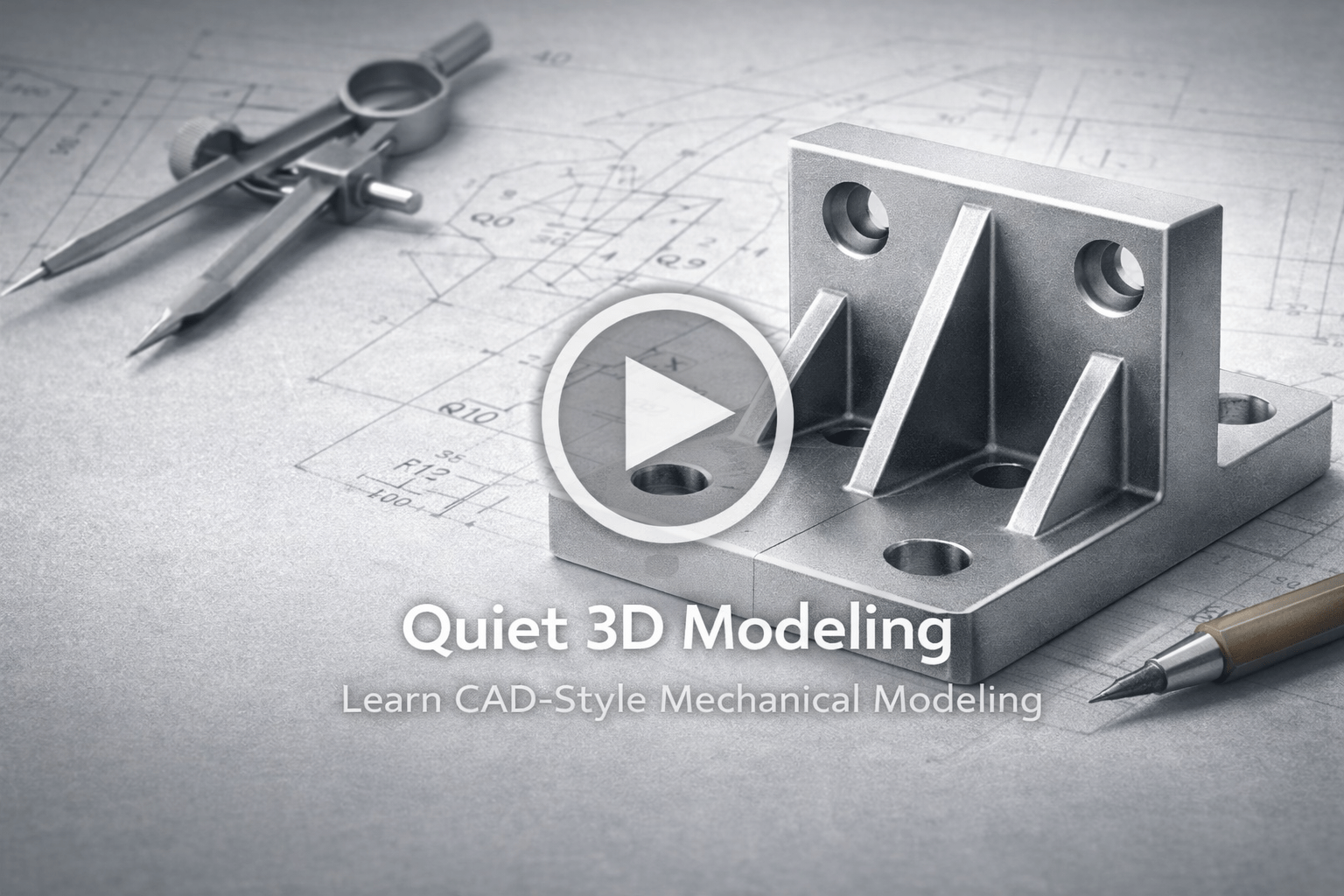 3D cad modeling tutorial fusion360 blender Drawing draft 3dprint 3dprinter Mechanical Engineering Design Beginner Practice Training Sketch キャード チュートリアル 図面 学習 勉強 練習 初心者 入門